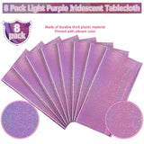 8 Pack Iridescent Light Purple Plastic Tablecloths Shiny Disposable