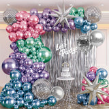 520PCS Metallic Balloon Garland Arch Kit with Chrome Blue Red Purple