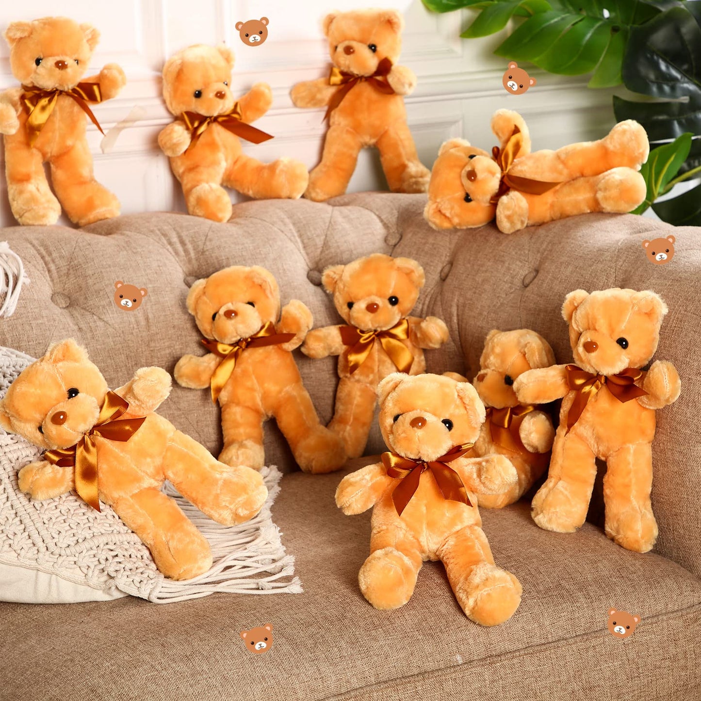 Skylety 10 Pcs 12 Inch Bears Bulk Stuffed Animals Soft Gift Plush