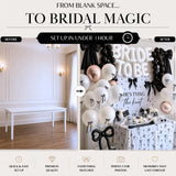 325 Pc Black Bow Bridal Shower Decorations Set - She’s Tying the Knot