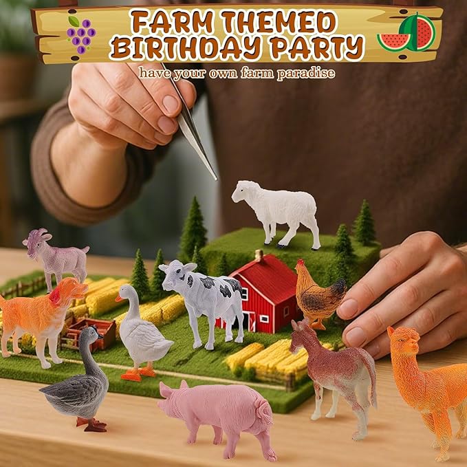 26 PCS Jungle Animal Birthday Party Decorations with Farm Animal
