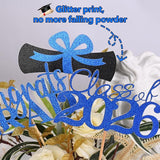 Graduation Decorations 2026, 20 PCS Sparkling Black and Blue