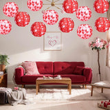 12 Pcs Valentine's Day Paper Lanterns Party Decorations Heart
