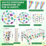 452 Pcs Easter Party Supplies for 50 Colorful Easter Egg Paper