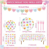 99Pcs Valentine's Day Party Supplies Conversation Heart Party