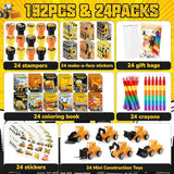 168Pcs Construction Party Favors Excavator Theme Coloring Books