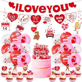 39 Pcs Valentine's Day Decorations Kit I LOVE YOU Banner with
