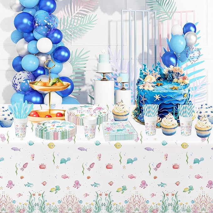 Under The Sea One Year Old Birthday Party Decorations Tableware