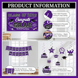 Graduation Decorations 2026 Purple Graduation Party Decor Set include