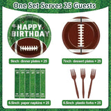 100 Pcs Football Party Supplies Set Football Birthday Plates and