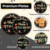96 PCS Retirement Party Paper Plates Napkins Colorful Vintage