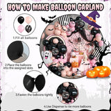 Halloween Balloon Arch Garland Kit Black Pink Macaron Orange Black