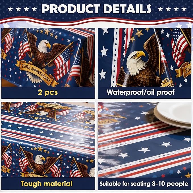 OHOME 4th of July Decorations - 250th Anniversary Patriotic American