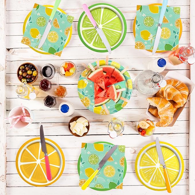 Fruit & Lemon Party Supplies Kit for 24 Vibrant Summer Party