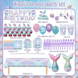 Mermaid Birthday Decorations Party Supplies Include Plates Napkins