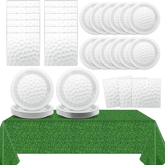 Qyeahkj Golf Party Supplies Serves 24 Golf Ball Party Paper Plates