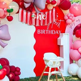 Cherry One High Chair Banner Cherry Themed First Birthday Party