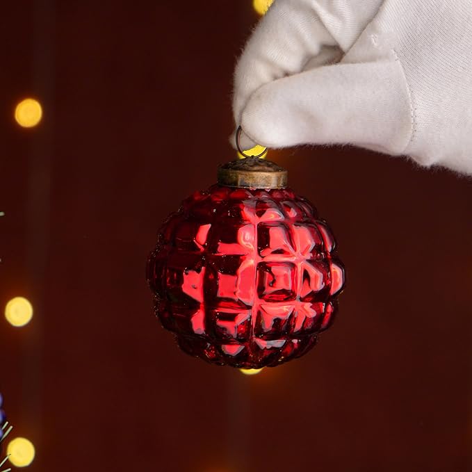 IndianShelf 6 Colourful Christmas Balls Ornaments- Glass Christmas