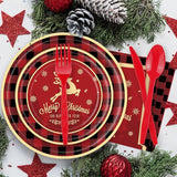 175 Pcs Merry Christmas Party Supplies Set Serves 25 Festive Red and