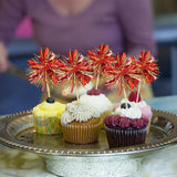 Gyufise 30Pcs Foil Firework Cupcake Toppers Sparkle Tinsel Cake #13