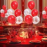 6 Set Red Christmas Table Balloons Centerpiece Stand Kit with Red