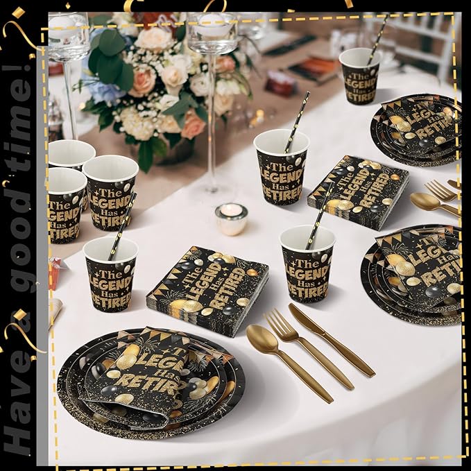 218 Pcs Retirement Party Decorations for Men Women the Legend Has