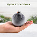 Velvet Ornaments for Christmas Tree Decorations - Gray Xmas Ball