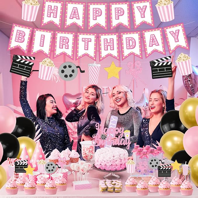 K KUMEED Happy Birthday Decorations Movie Theme Party Decorations