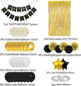 Amandir Black Gold Birthday Decorations for Men Women Black Gold