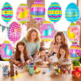 20 PCS Easter Egg Balloons Happy Easter Foil Balloons Egg Mylar
