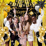 Black and Gold Birthday Decorations for Men Women Black Gold Party
