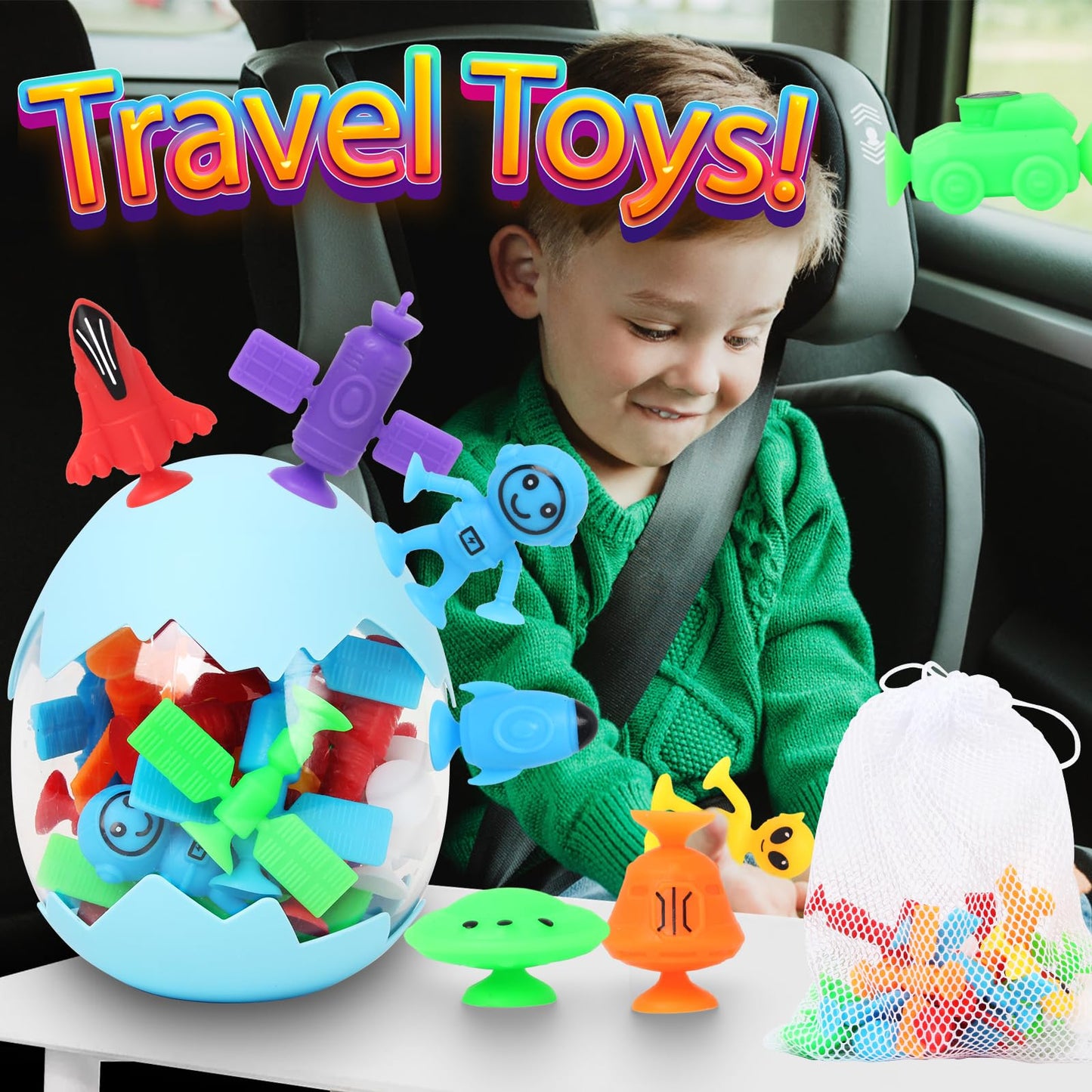 Suction Bath Toys for Kids, 20 Pcs No Hole Outer Space Bath Toy with