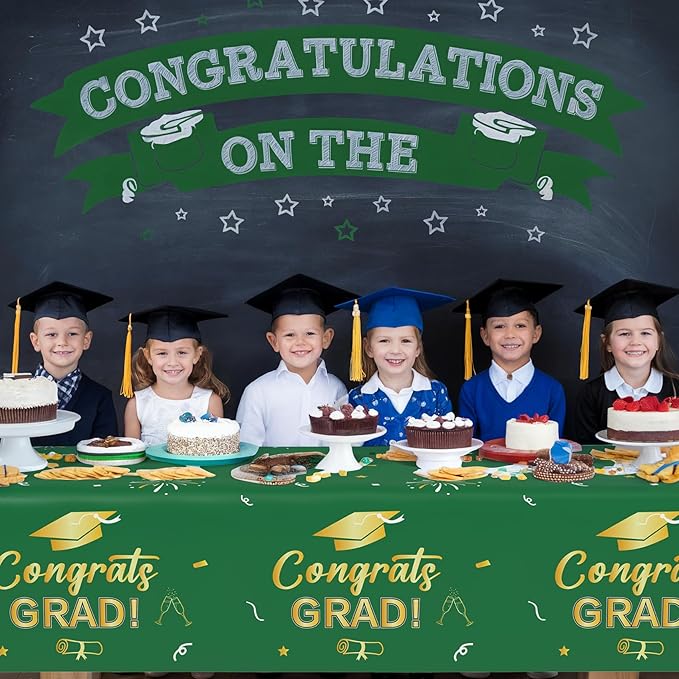 Slergut Green and Gold Graduation Decorations 2026, 3 Pack Graduation