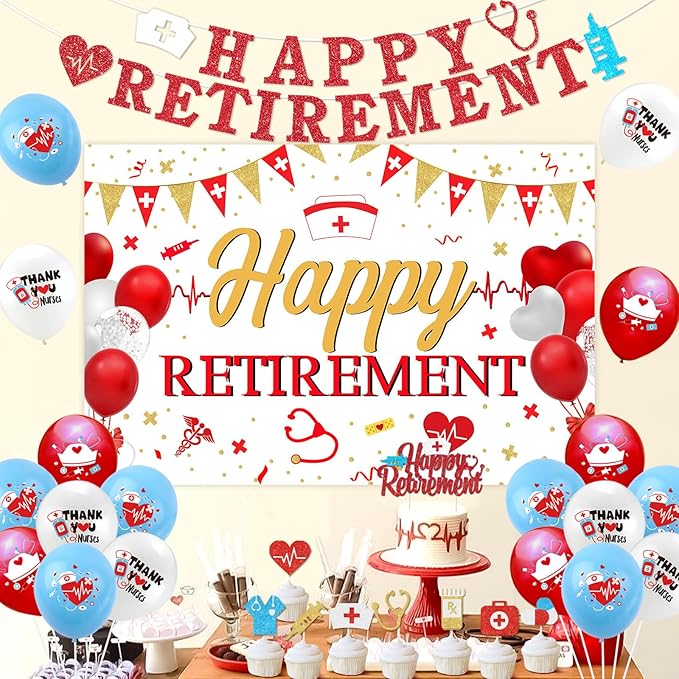 Nurse Retirement Party Decorations Nurse Happy Retirement Backdrop