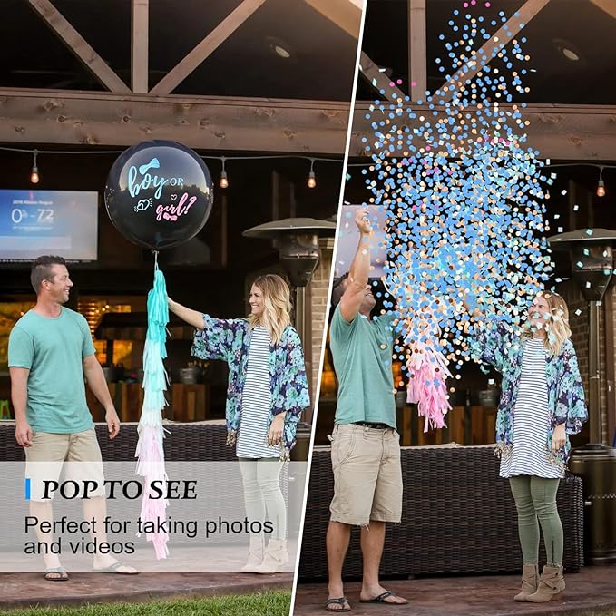 Thickened Gender Reveal Balloon 2pcs Gender Reveal Confetti Balloons