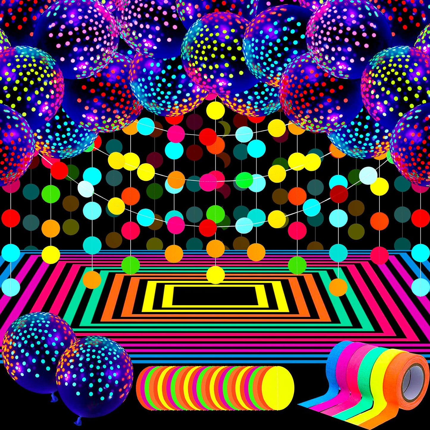 Skylety 32 Pcs Glow in The Dark Party Supplies Neon Party Favors with