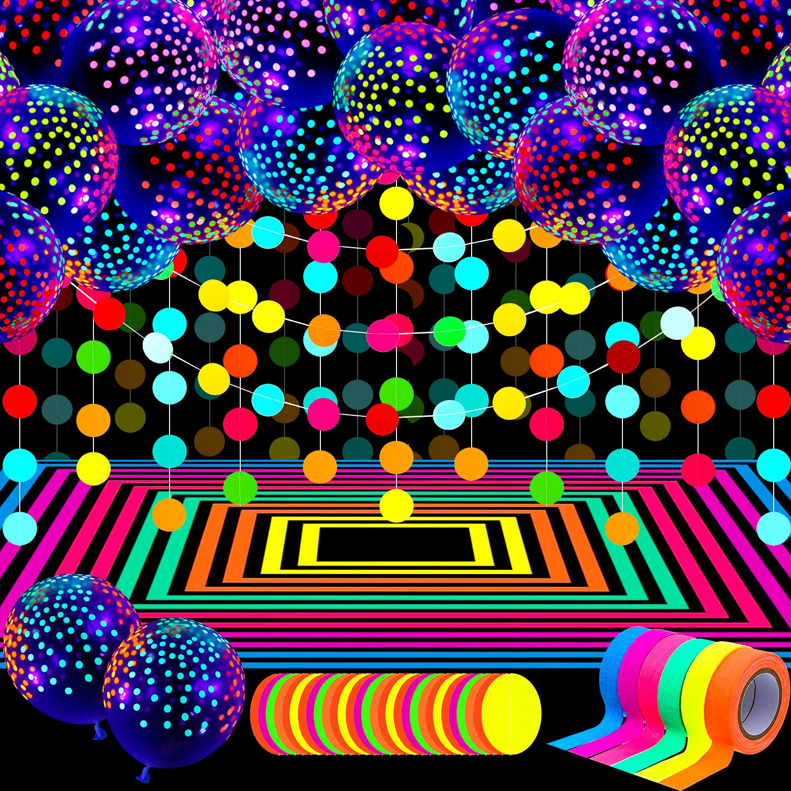 Skylety 32 Pcs Glow in The Dark Party Supplies Neon Party Favors with