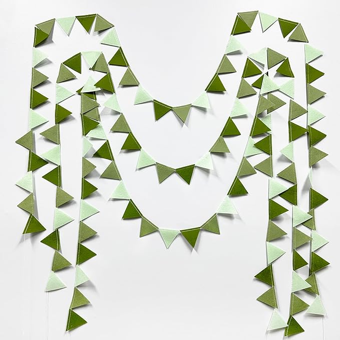 Olive Green Party Decorations Gradient Sage Green Felt Hanging