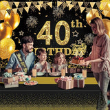 40th Birthday Decorations Men Women with 40th Birthday Banner Black