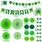 28 PCS St Patricks Day Decorations Green St Patricks Day Paper Fan