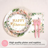 96Pcs Wildflower Retirement Party Decorations for Women Pink Gold