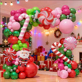 Christmas Balloon Arch Kit Xmas Fruit Green Pink Balloon Garland Hot