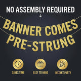 Pre-Strung Start Diggin' In Yo Birthday Twin Gold Glitter Banner -