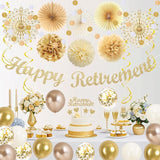 Retirement Decorations for Men Women Champagne Gold Official Retired