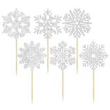 36Pcs Snowflake Cupcake Toppers Frozen Cupcake Picks Winter Frozen
