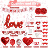 67Pcs Red Valentine's Day Decoration Set BE MINE Banner Foil Love
