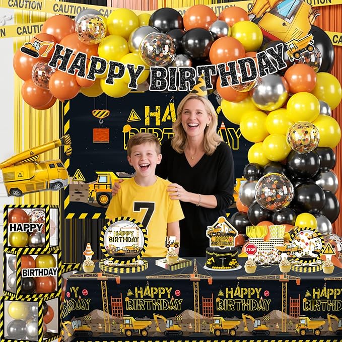 287Pcs Construction Birthday Party Supplies 25 Construction Theme