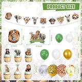 Safari Birthday Decorations 140Pcs Zoo Jungle Animal Theme Party