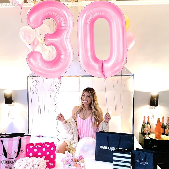 KatchOn, Huge 40 Inch Light Pink 0 Balloon - Pink Balloons | Zero