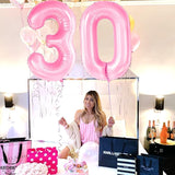 KatchOn, Huge 40 Inch Light Pink 0 Balloon - Pink Balloons | Zero